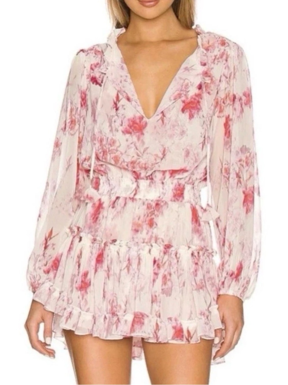 Misa Los Angeles Lorena Floral Pink Mini Dress